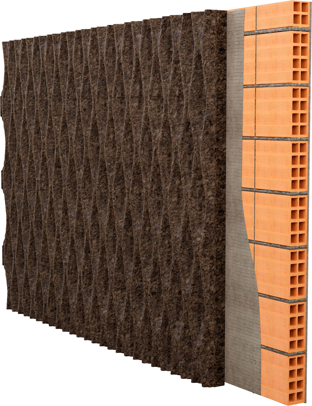 PLAQUE de LIEGE pour L'ISOLATION THERMIQUE et ACCOUSTIQUE et la DECORATION VENDU au PAQUET Modèle : WAVE L2 – Image 2