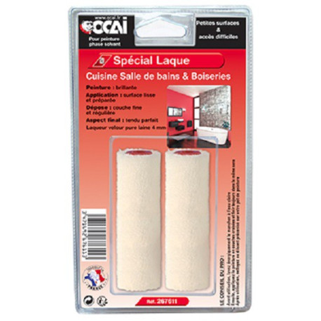 ROULEAU pour LAQUE à L'EAU 100 mm par LOT de 2 unités
