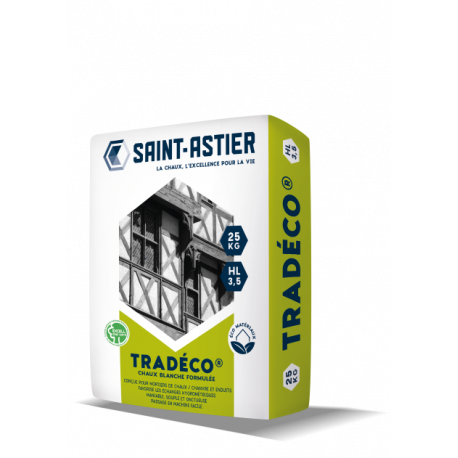 CHAUX BLANCHE TRADECO HL 3,5 en Sac de 25 kg pour ENDUIT CHAUX-CHANVRE