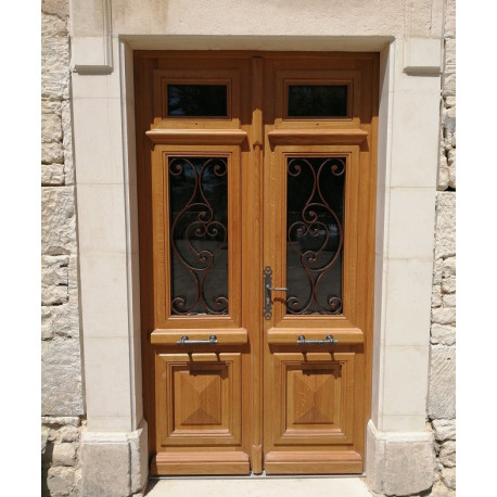 PORTE D'ENTREE en CHENE MASSIF / 2 VANTAUX
