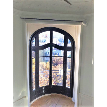 PORTE FENETRE en CHENE CINTREE en PLAN et en ELEVATION