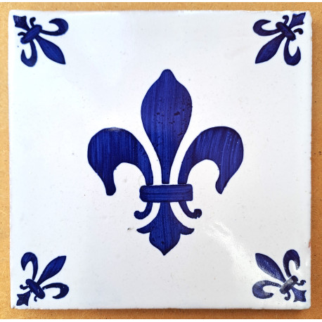 CARREAUX de TERRE CUITE EMAILLE / Dim : 14 x 14 cm VENDU à L'unité