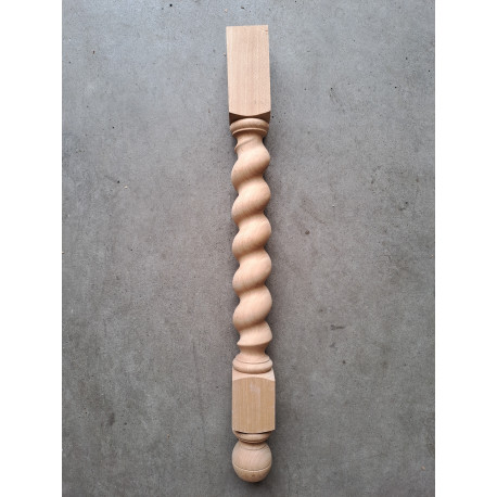 BALUSTRE TOURNEE TORSADEE en HETRE MASSIF ou en CHENE MASSIF