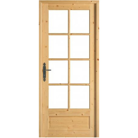 BLOC PORTE INTERIEUR à RECOUVREMENT en EPICEA / MODELE : VOSGES BRUT