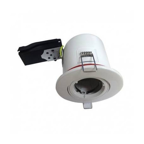 SUPPORT PLAFOND ROND ORIENTABLE Blanc avec douille automatique Ø100 mm