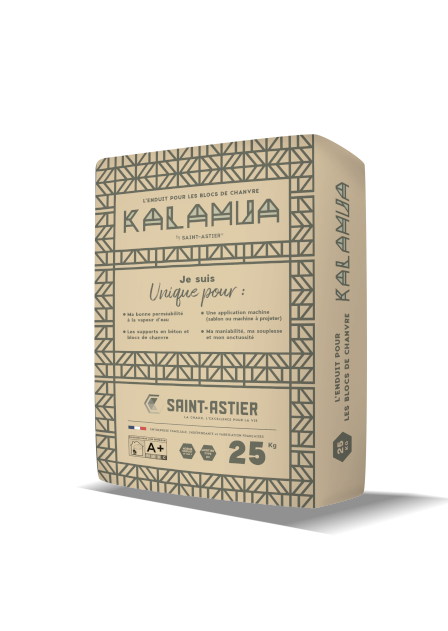 CHAUX KALAMUA pour ENDUIT en Sac de 25 kg / Couleur : BLANC CASSE 020