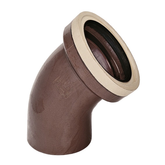 COUDE à 45° en GRES pour PUIT CANADIEN