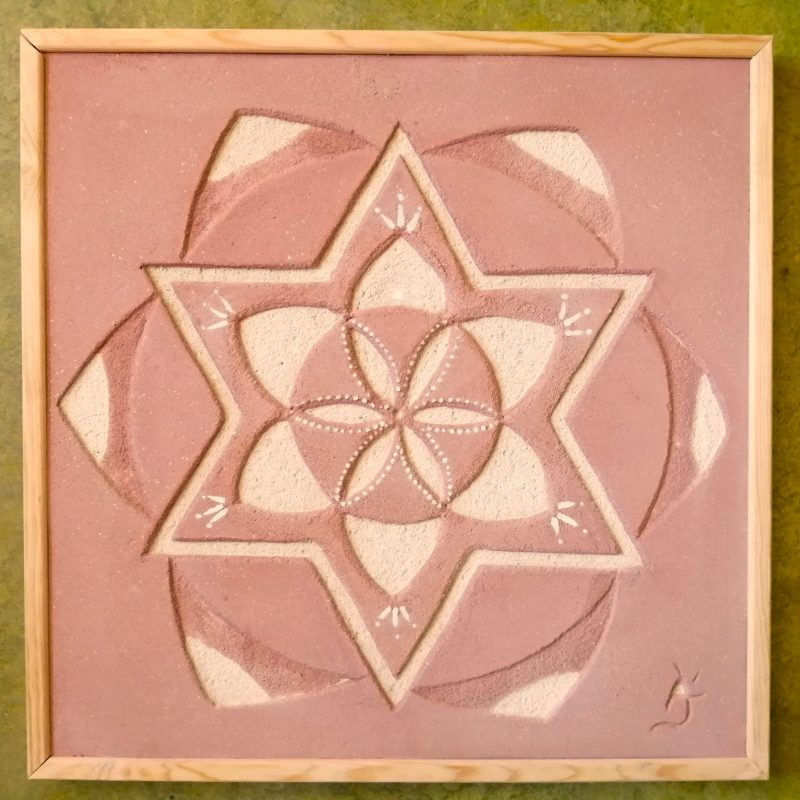 TABLEAU MANDALA en ENDUIT de TERRE
