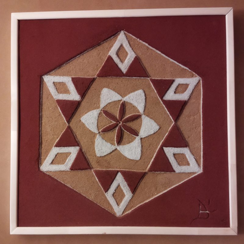 TABLEAU MANDALA en ENDUIT de TERRE