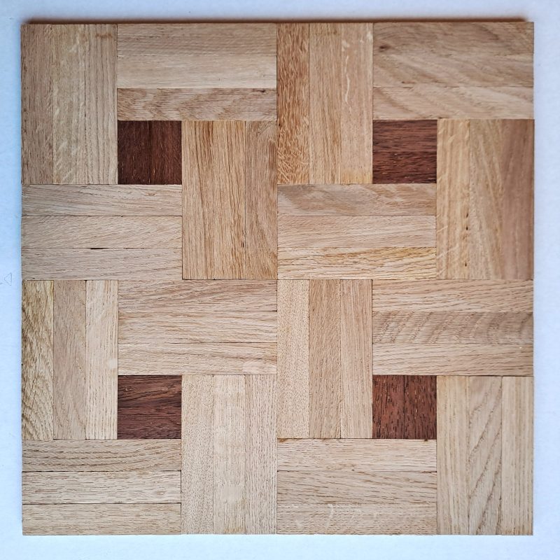 PARQUET MASSIF en CHENE à COLLER / MODELE : CABOCHON  VENDU au M²