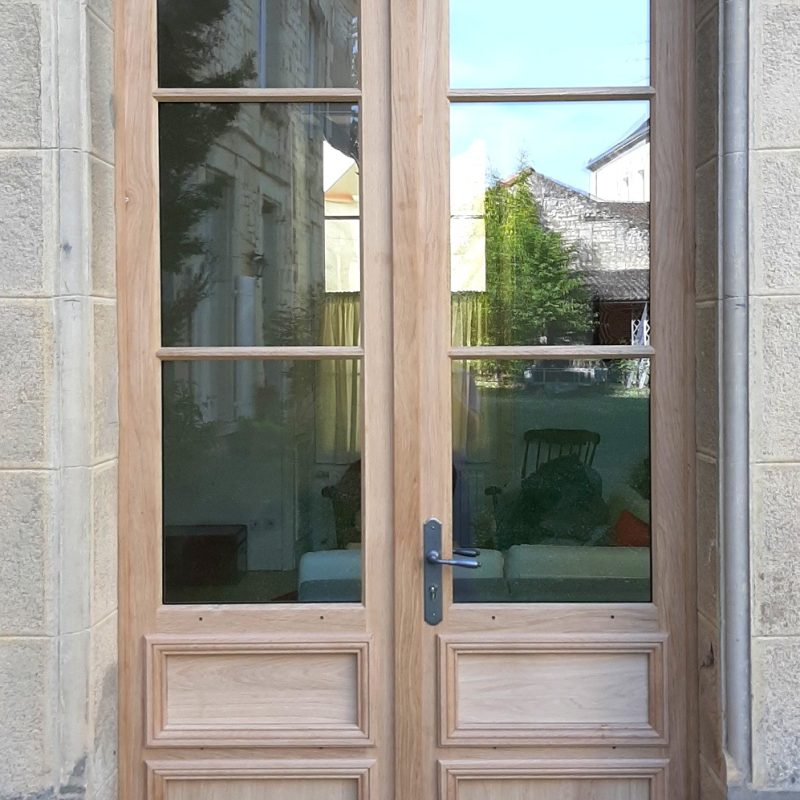 PORTE D'ENTREE en CHENE MASSIF / 2 VANTAUX