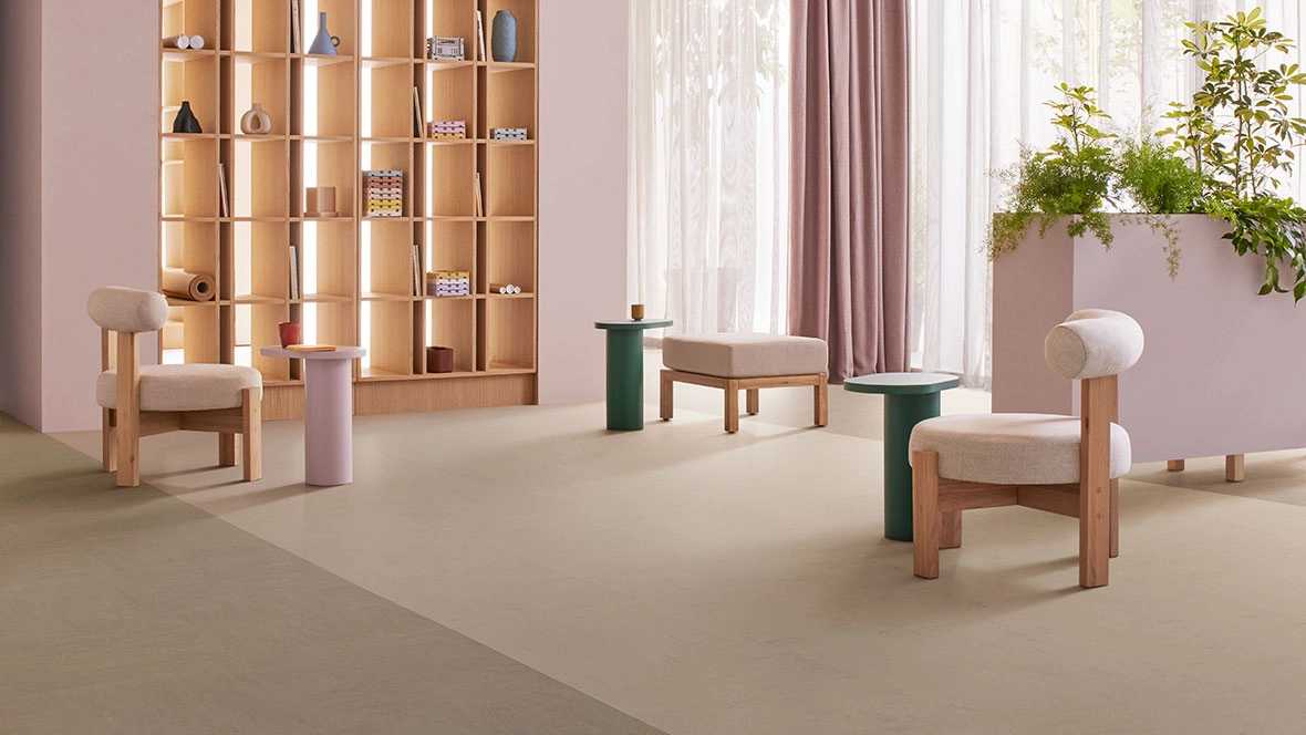 MARMOLEUM MODULAR / GAMME NEUTRAL Dalle en Linoleum naturel de 50 x 50 cm / VENDU au PAQUET – Image 2